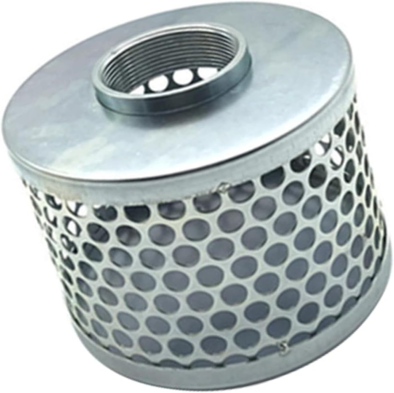 Strainer Pump Suction Hose 3 inch NPT Female Thread Stainless Steel Round Hole Design for Debris Removal Solids Reduction