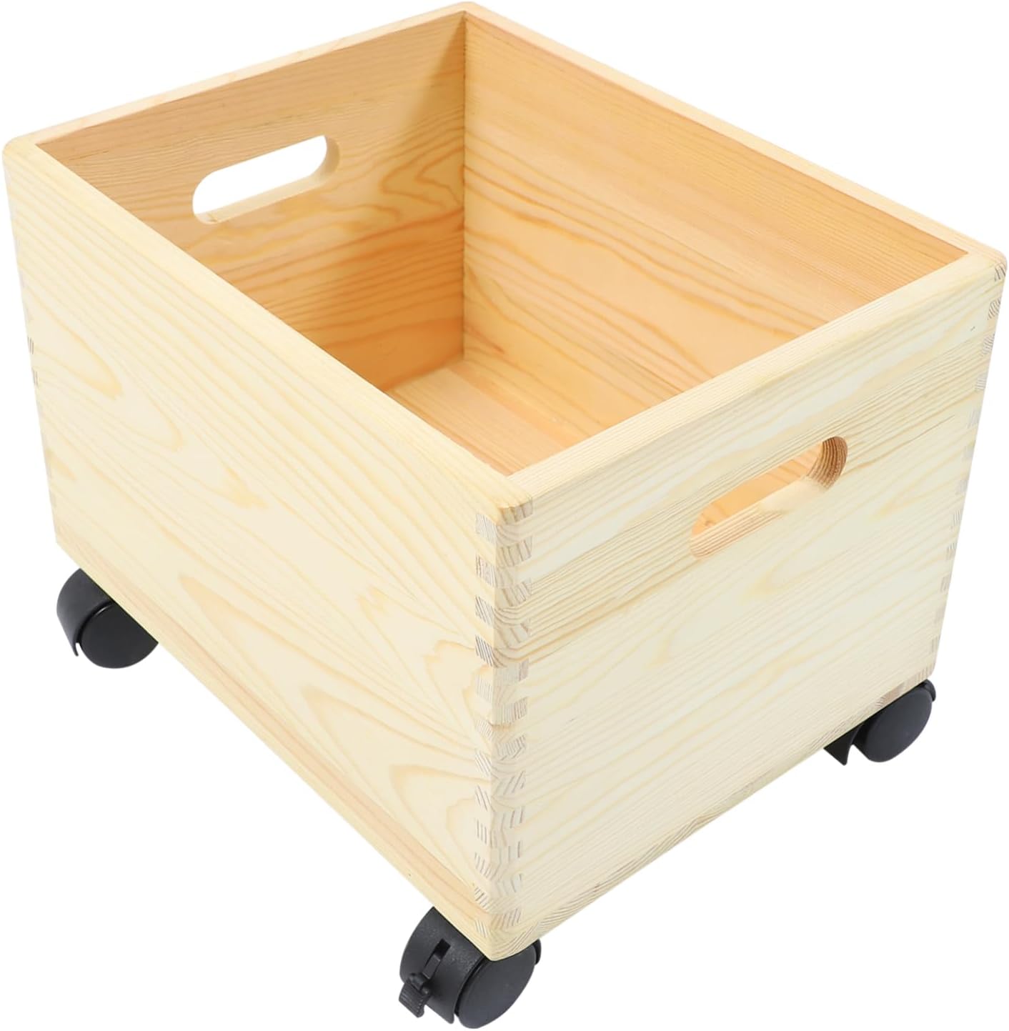 Angoily 1pc Large Capacity Wooden Storage Box Wheels Sundries Organizer for Clothes Toys and Household Items Practical Storage for Home and Outdoor Use