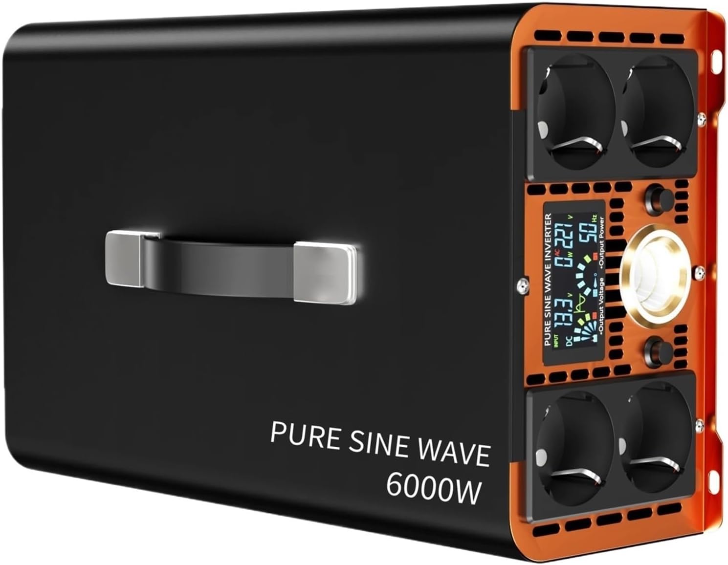 6000W 5000W Inverter 12V 24V 48V to 220V 230V 240V Pure Sine Wave Solar Power Inverter Transformer Voltage Frequency Converter(12V)
