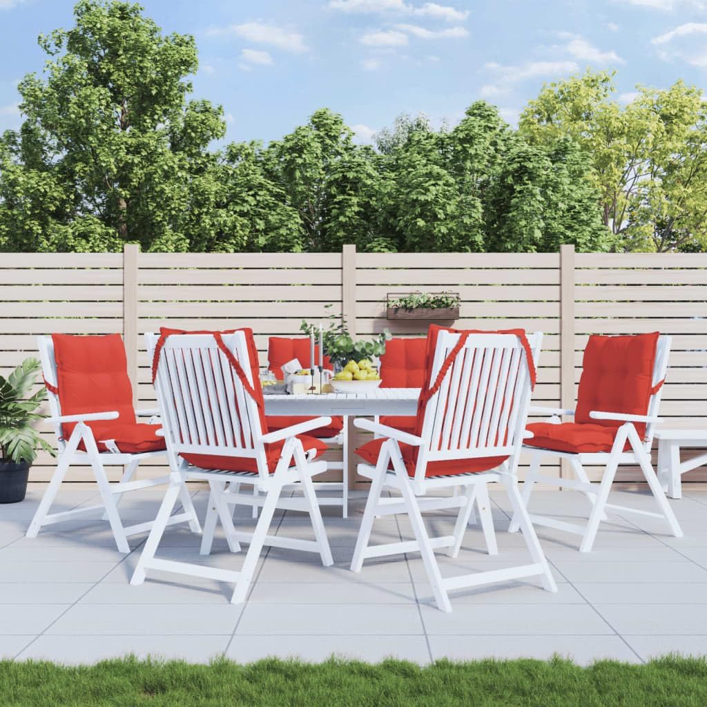 Lowback Chair Cushions 6 pcs Red Oxford Fabric,Outdoor Lowback Chair Cushions WaterResistant and Comfortable for Patio and Home Patio Furniture Decor, Furniture Accessories