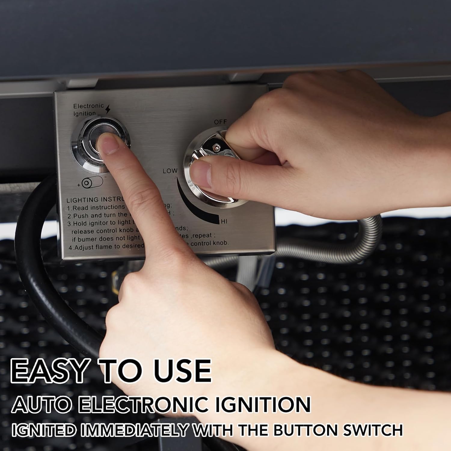 52 Inch Propane Fire Pit Table, 50000BTU Outdoor Gas Fire Pits Rectangular with Rain Cover, Sturdy Steel and Iron Fence Surface, CSA Safety Certified, Companion for Outside Patio Deck Garden