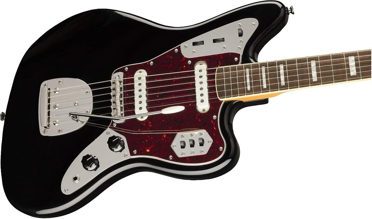 Squier Classic Vibe 70s Jaguar Electric Guitar, with 2-Year Warranty, Black, Laurel Fingerboard