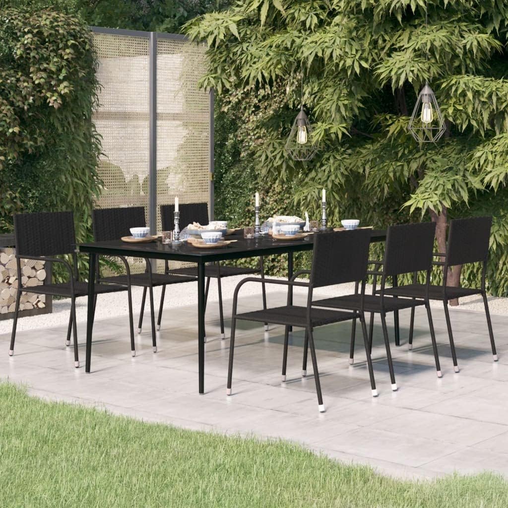 Patio Dining Table Black 78.7