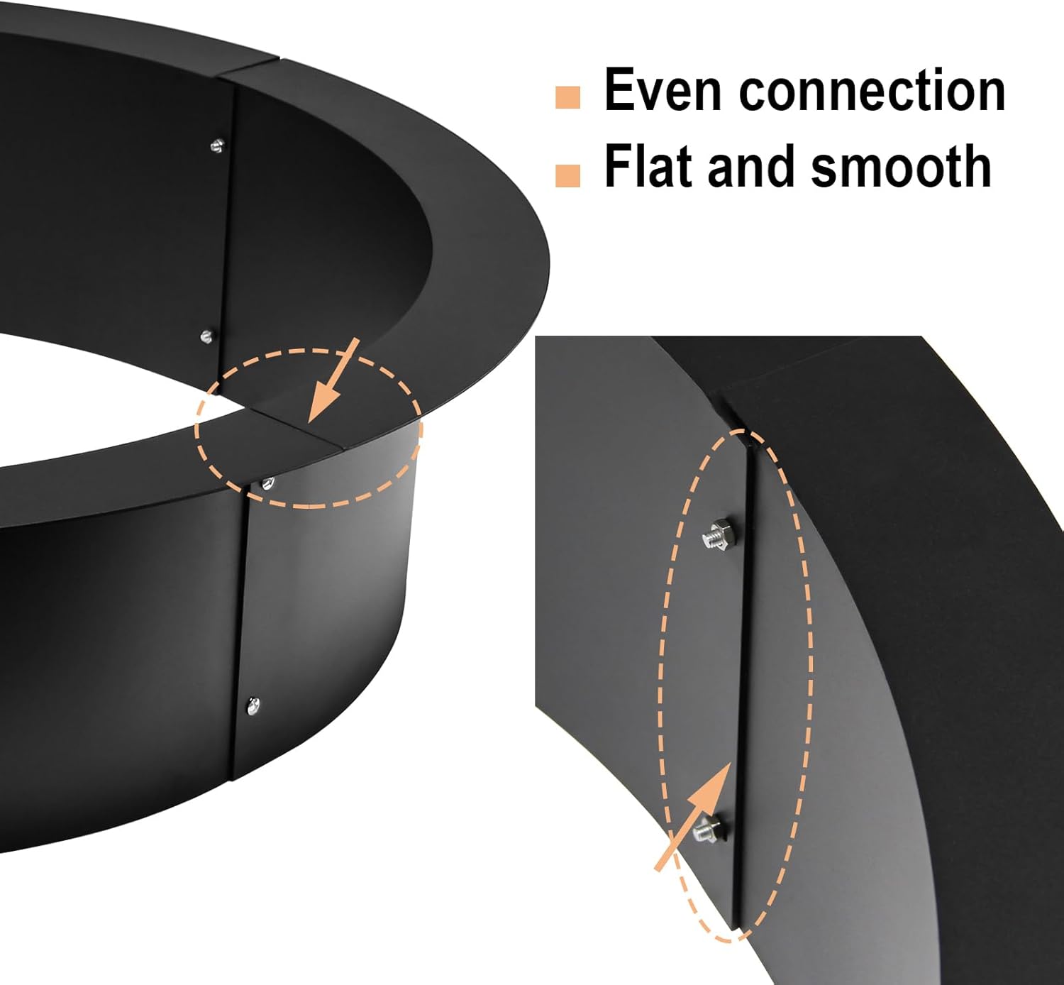 Fire Pit Ring, Heavy Duty Steel Fire Ring Insert DIY Campfire Liner, Smokeless Fire Pit 36-Inch Outer/30-Inch Inner Diameter for Camping Outdoors, Backyard Garden