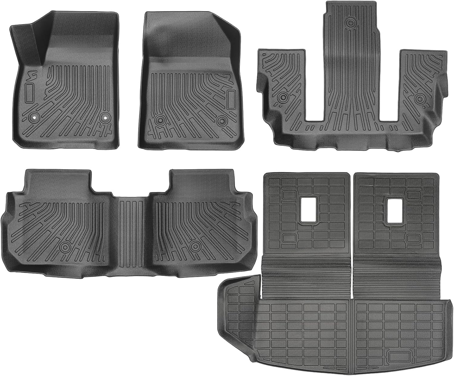 Floor Mats & Cargo Liner Fit for 2020-2024 Cadillac XT6 (6 Seats),All Weather Protection TPE Anti-Slip Automotive Full Set Floor Liners with Backrest Mats Custom Cadillac XT6 Accessories