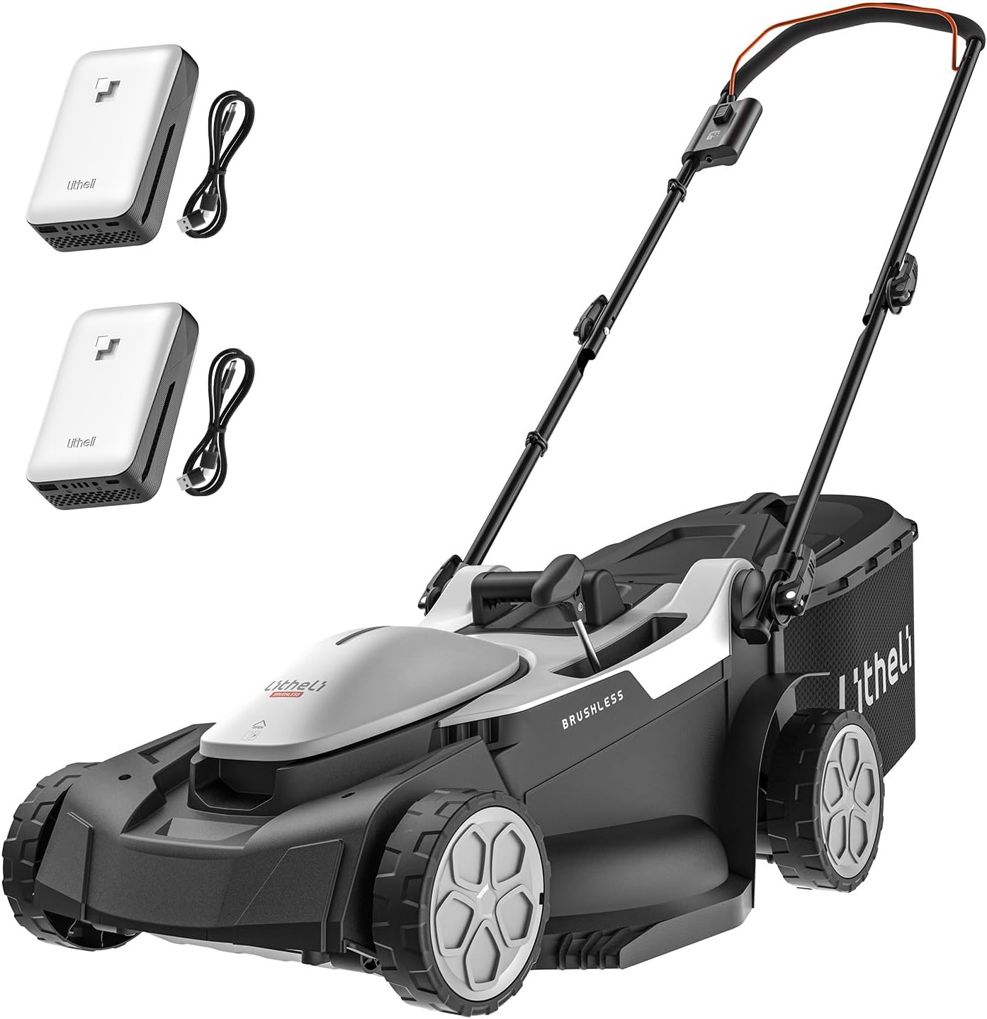Litheli 18-inch 40V(2x20V) Brushless Lawn Mower for Garden Yards, Lightweight Cordless Lawn Mower Battery Powered with 6-Position Height Adjustment, 2x4.0Ah Battery Include