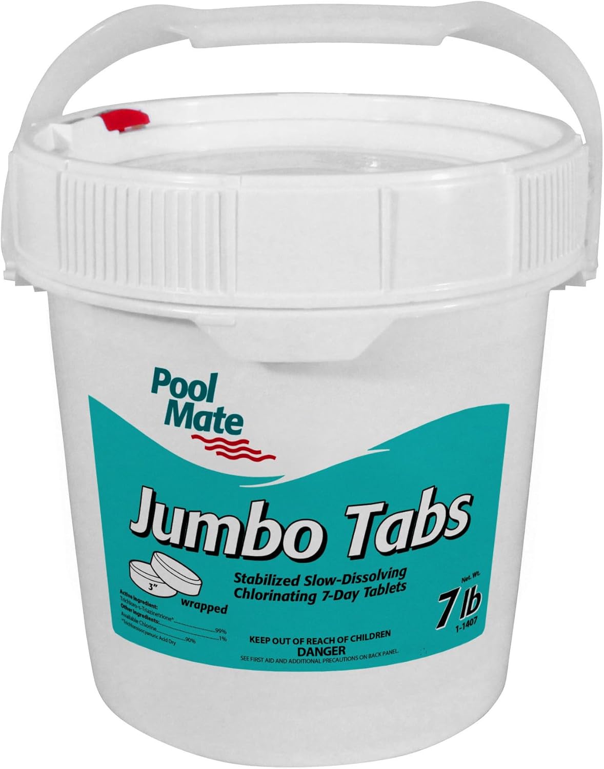 Pool Mate 7-Pounds Premium Slow-Dissolving Jumbo Tabs, Chlorine Tablets 3 Inch, Made in USA