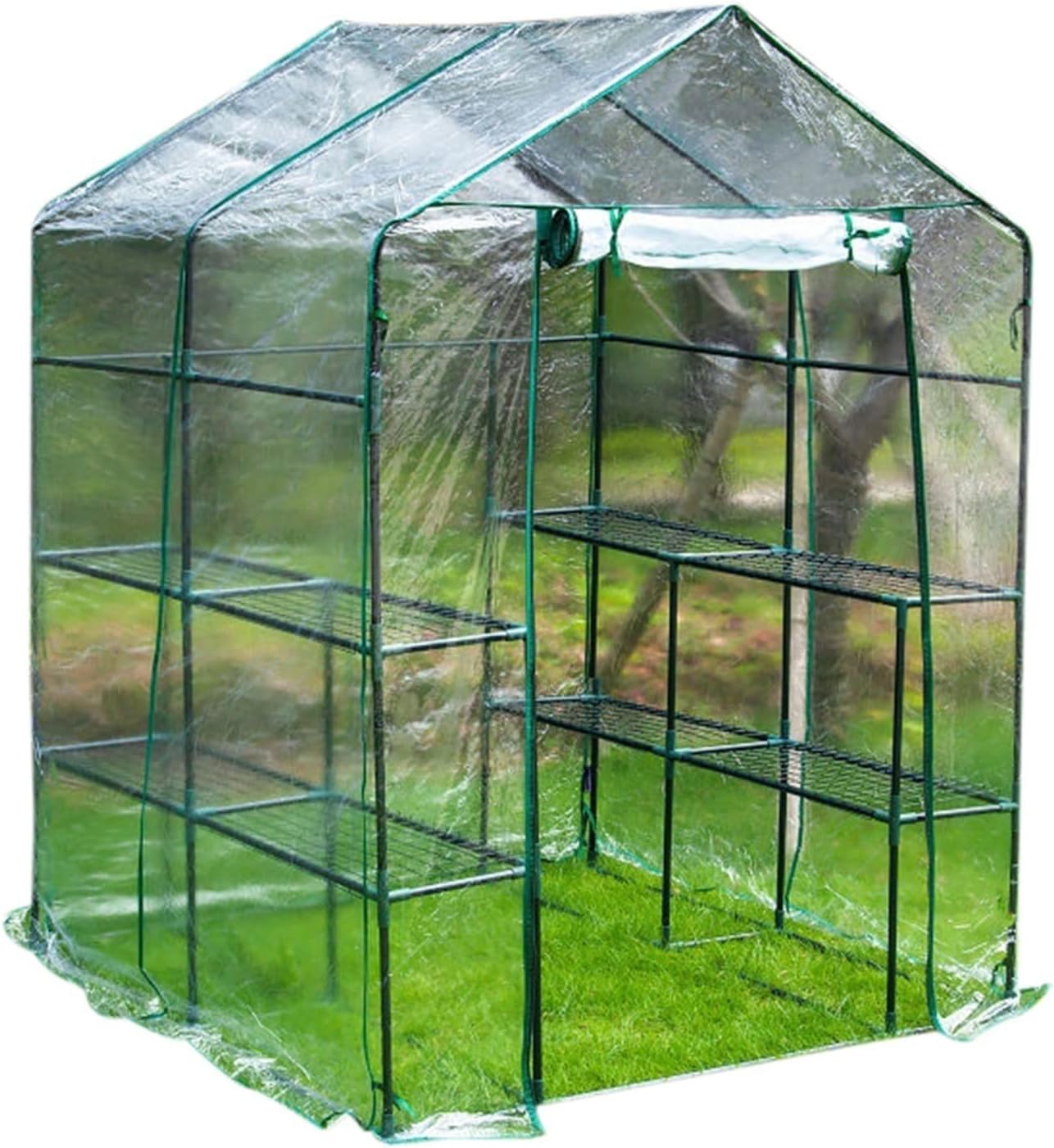 Portable Plant Greenhouse for Outdoors Indoor,Walk-in Garden Hot House with Reinforced Frame and Zippered Roll-up Door,for Fruits, Vegetables, Plants, and Flowers