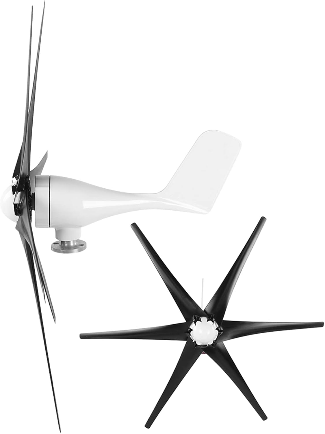 Mini Wind Turbine Generator, 6 Blades, 300W, Low Noise Power Supplies with Controller (12V)