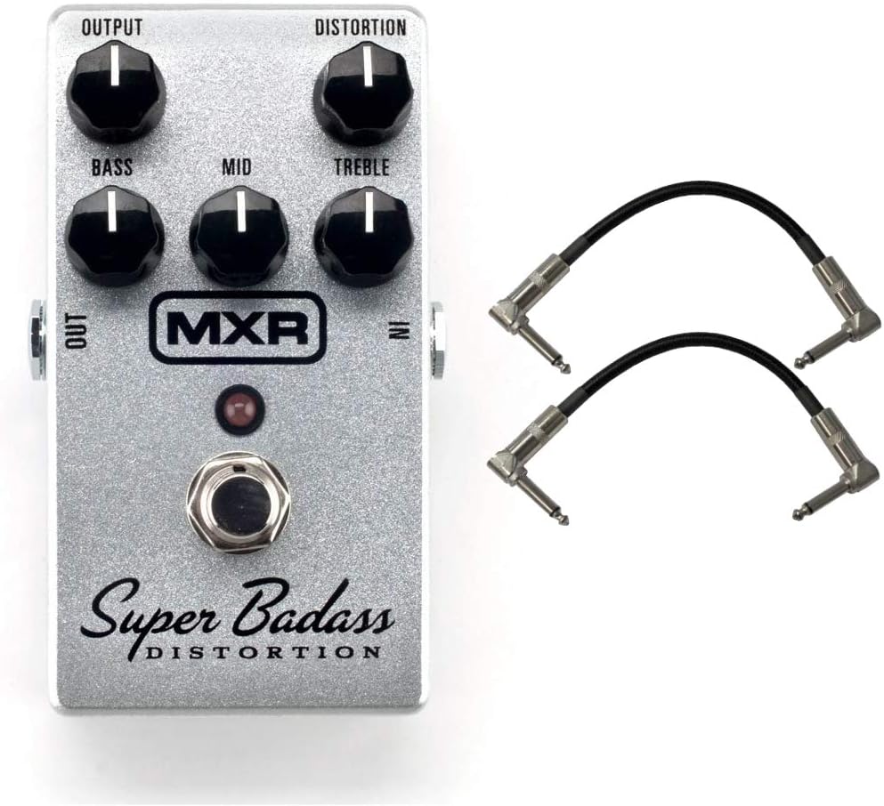 Dunlop MXR M75 Super Badass Distortion Effects Pedal With a Pair of Patch Cables