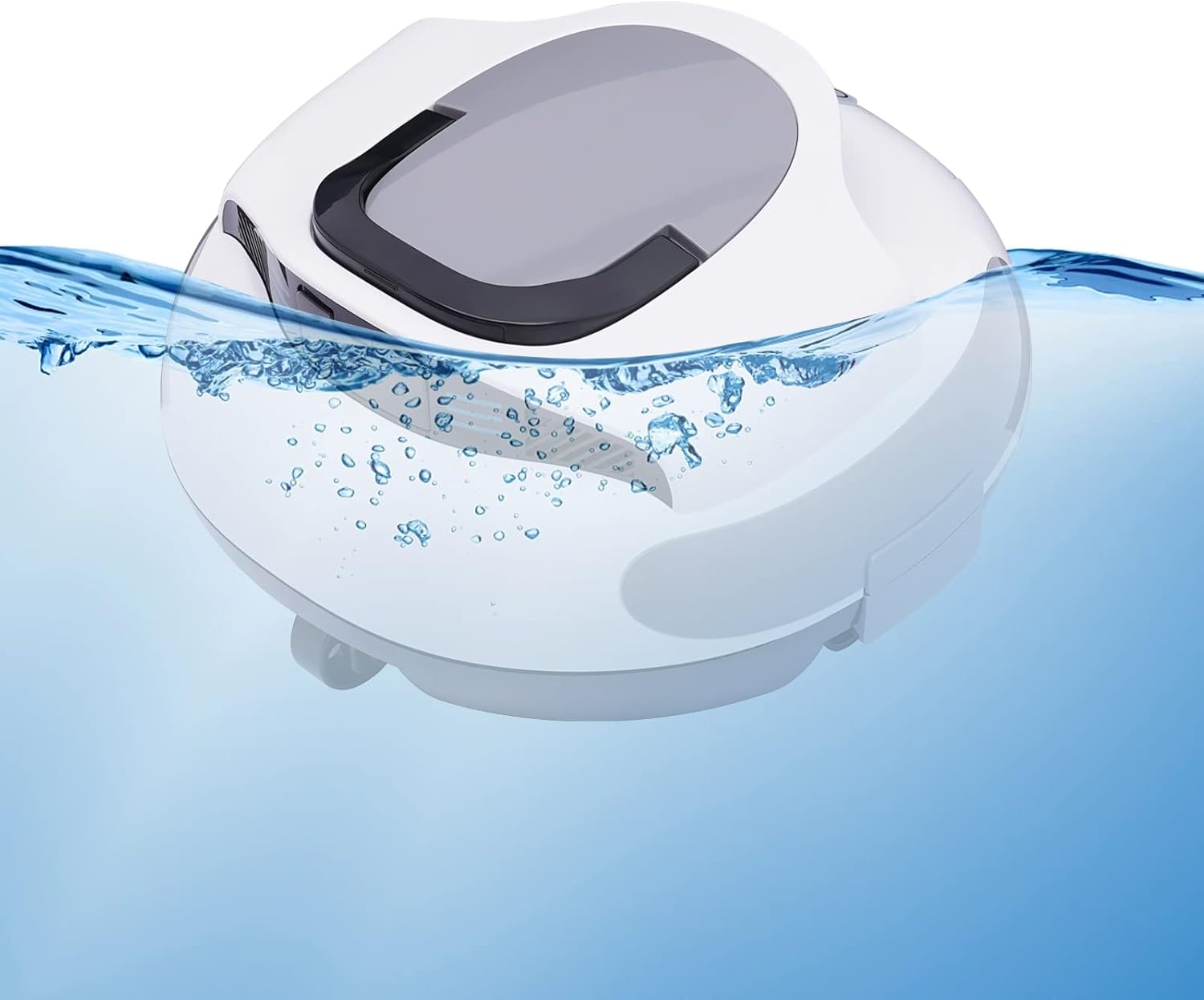 Cordless Robotic Pool Cleaner, Round Pool Automatic Cleaner, IPX8 Level, 75 Mins Runtime, Self-Parking Automatic Robot Cleaners for In-Ground Flat Pools up to 807ft²