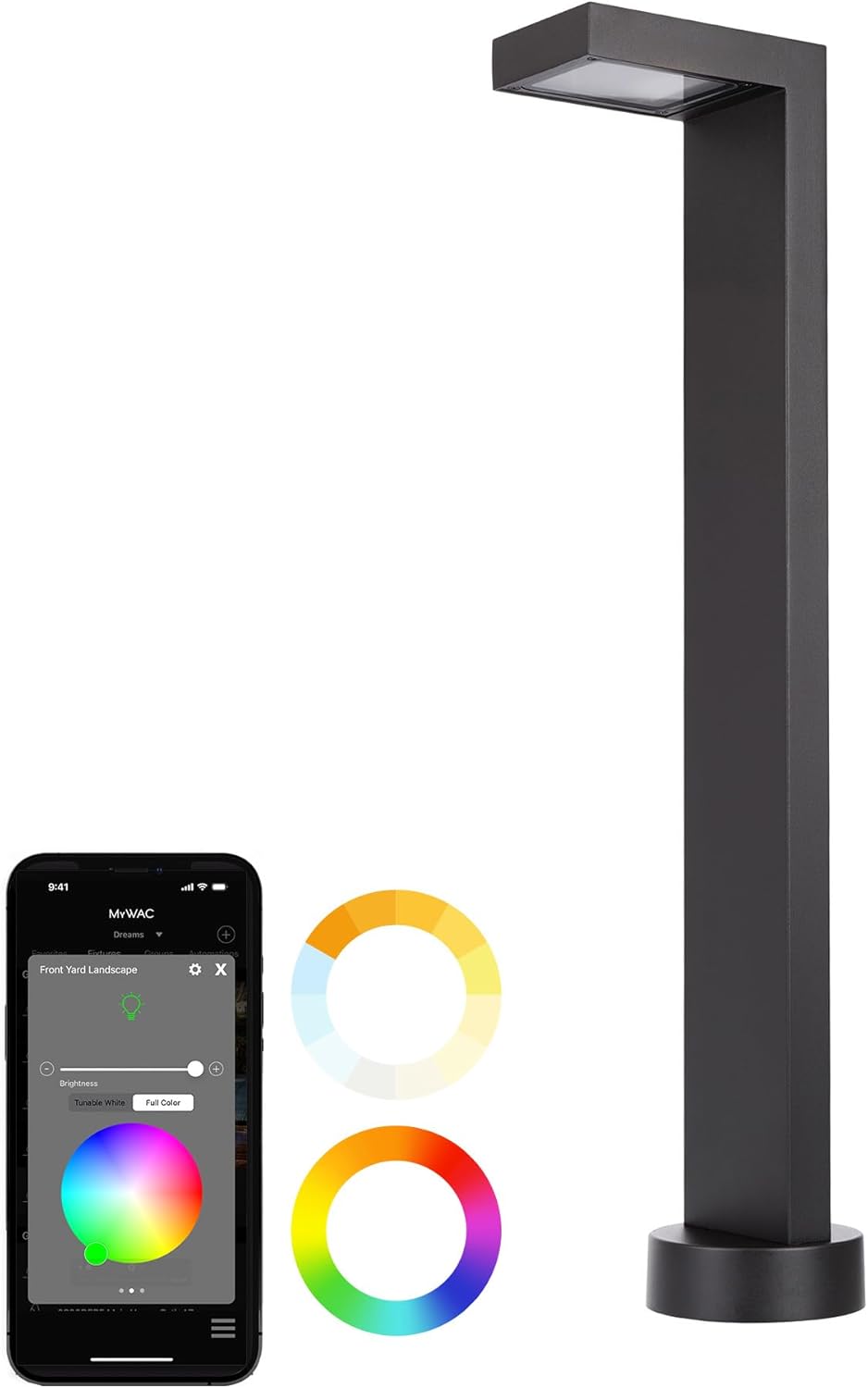 WAC Lighting LED Colorscaping Smart App Controllable Landscape Lighting with RGBWW Color Changing and Tunable White Ledge Path and Area Light in Solid Brass Coated in Bronze