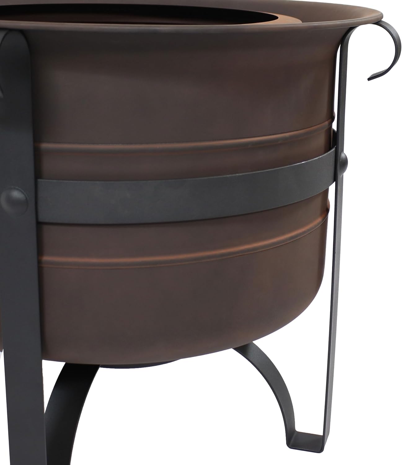 Sunnydaze 23-Inch Cauldron-Style Smokeless Wood-Burning Fire Pit with Cover and Poker - Steel Outdoor Smokeless Fire Pit for The Backyard