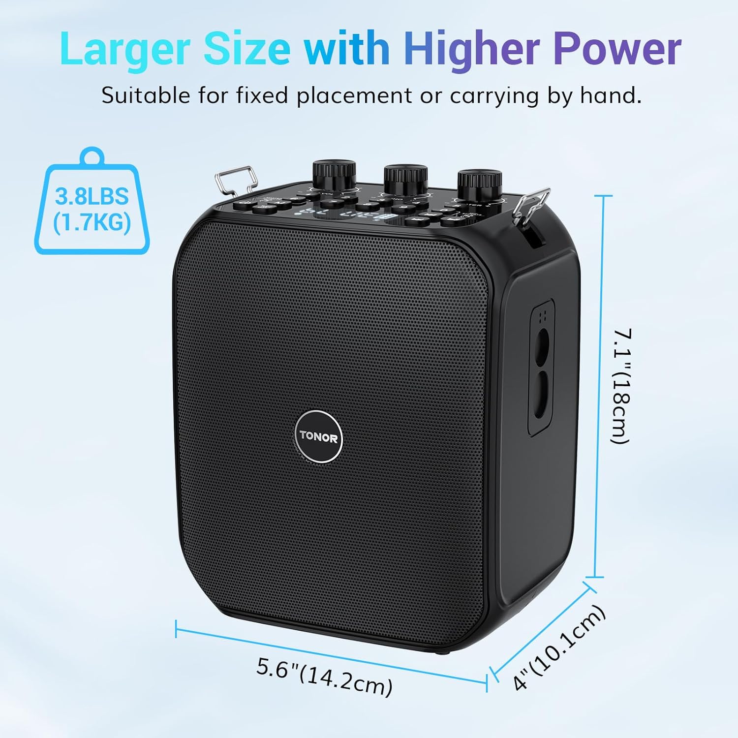 TONOR 6000mAh Rechargeable Voice Amplifier 50W, Bluetooth Personal PA System with Wireless Headset Mic & Waistband, Portable Megaphone Speaker for Classroom, Training, Teaching, Speech, Tour Guide K13