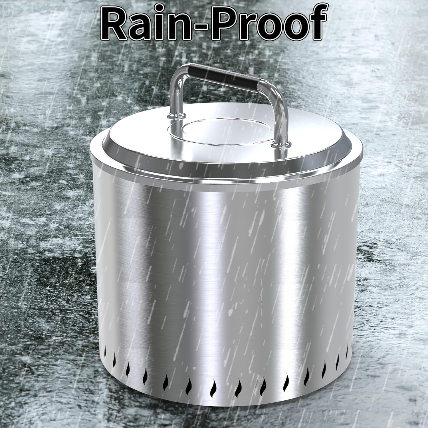 PARTAKER Stainless Steel Fire Pit Cover Lid for Solo Stove Bonfire, 19.5