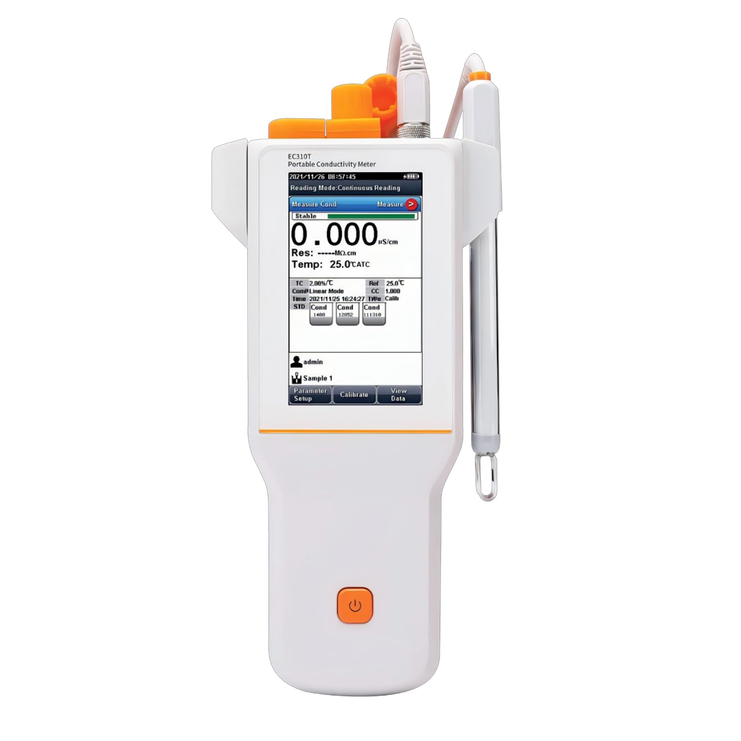Compact Portable Conductivity Meter,3-in-1 TDS Meter Salinity/Temperature IP65 Waterproof EC Meter for Environmental Testing Lab-EC310T