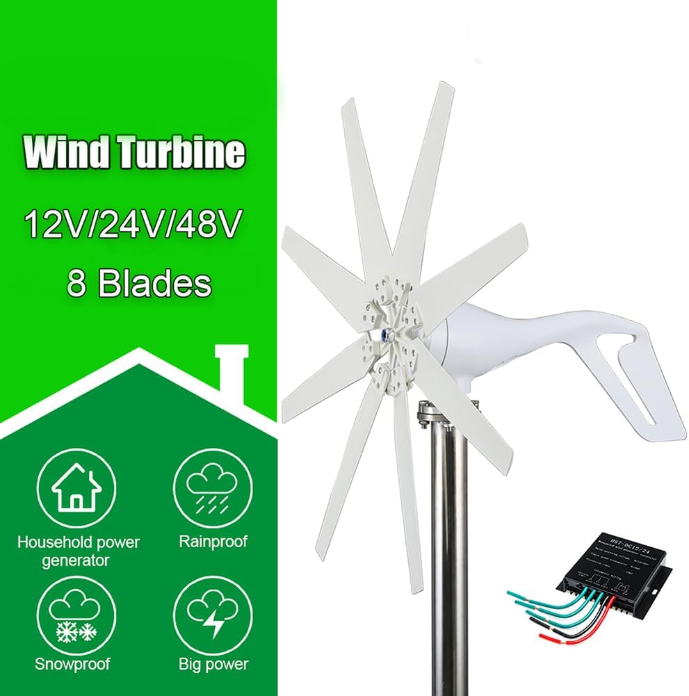 48V,3Phase AC 8 Blades12v 24V 48V 12000W Horizontal Wind Turbine Generator Windmill Complete Kit for Street Light,Vertical Wind Turbine(12V-220V)