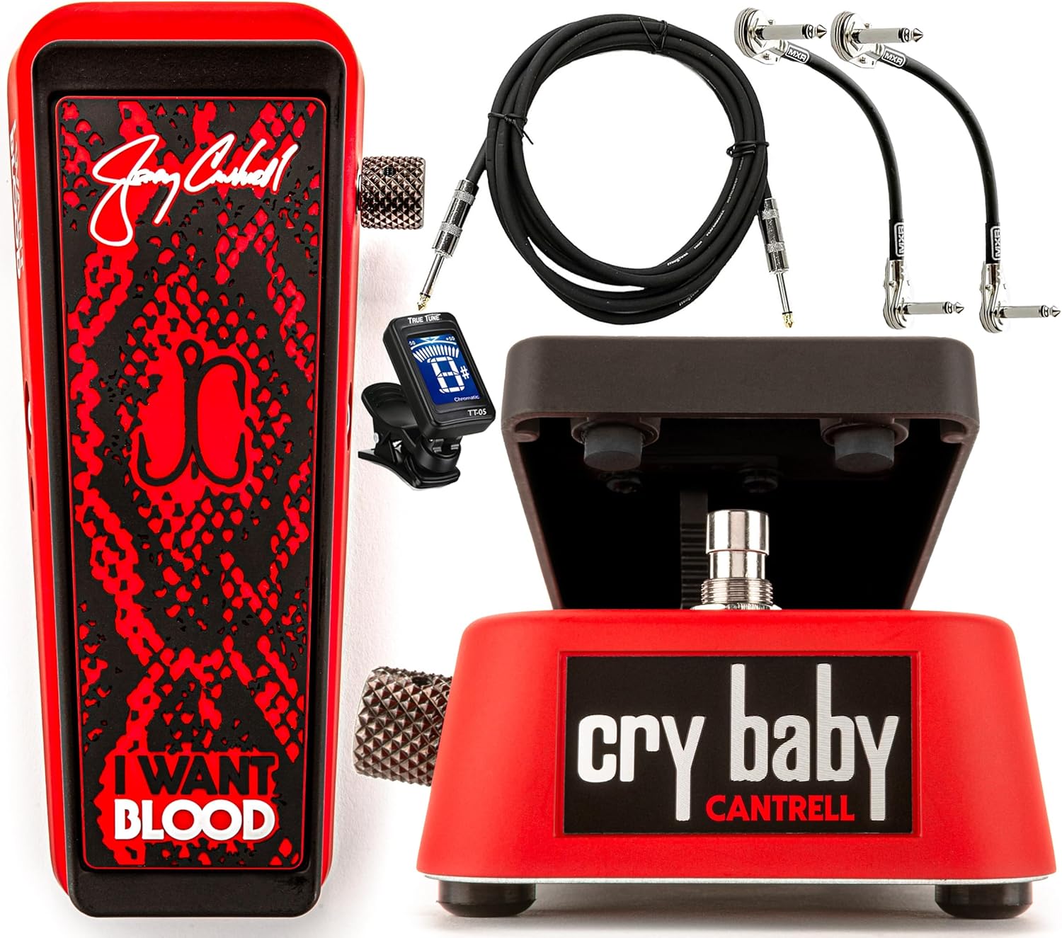 Dunlop Cry Baby Jerry Cantrell I Want Blood Wah Special Limited Edition Effects Pedal JC95IWB with Tonebird MXR Cable Bundle Session