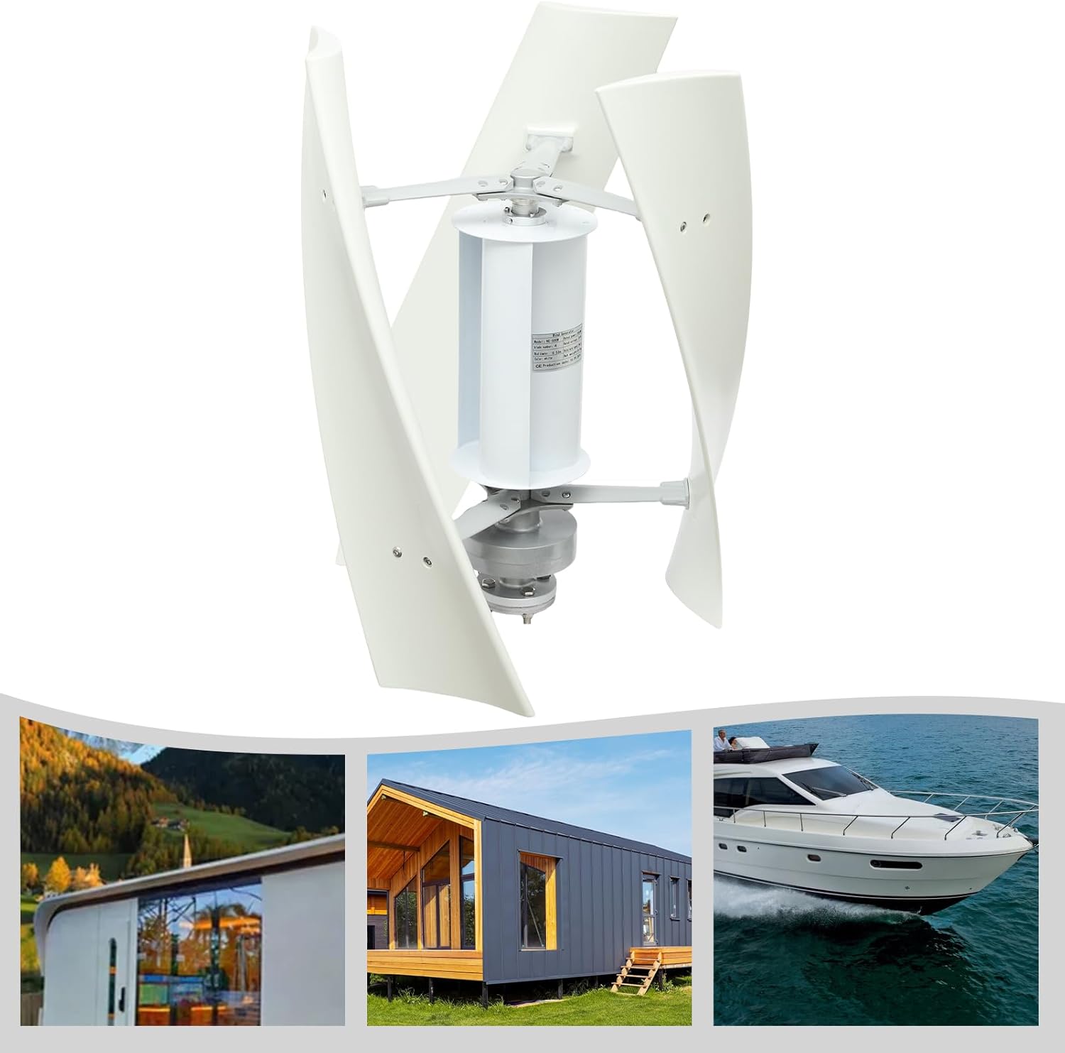 Wind Turbine Generator, 3-Blade Wind Turbine Generator Kit for Home Energy Supply with Controller, 500W Wind Power Generator Vertical Axis Wind Turbine Generator for Energy Supply