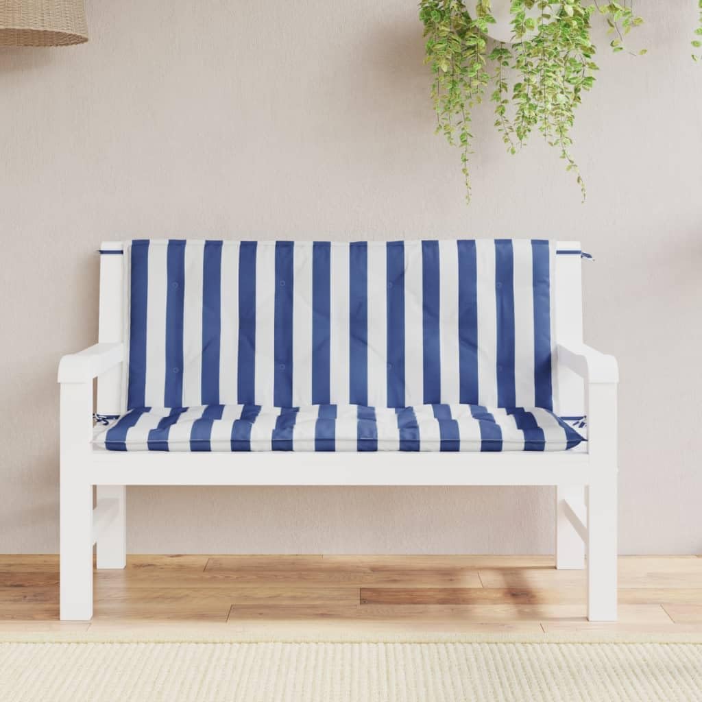 Garden Bench Cushions 2pcs Blue&White Stripe 47.2