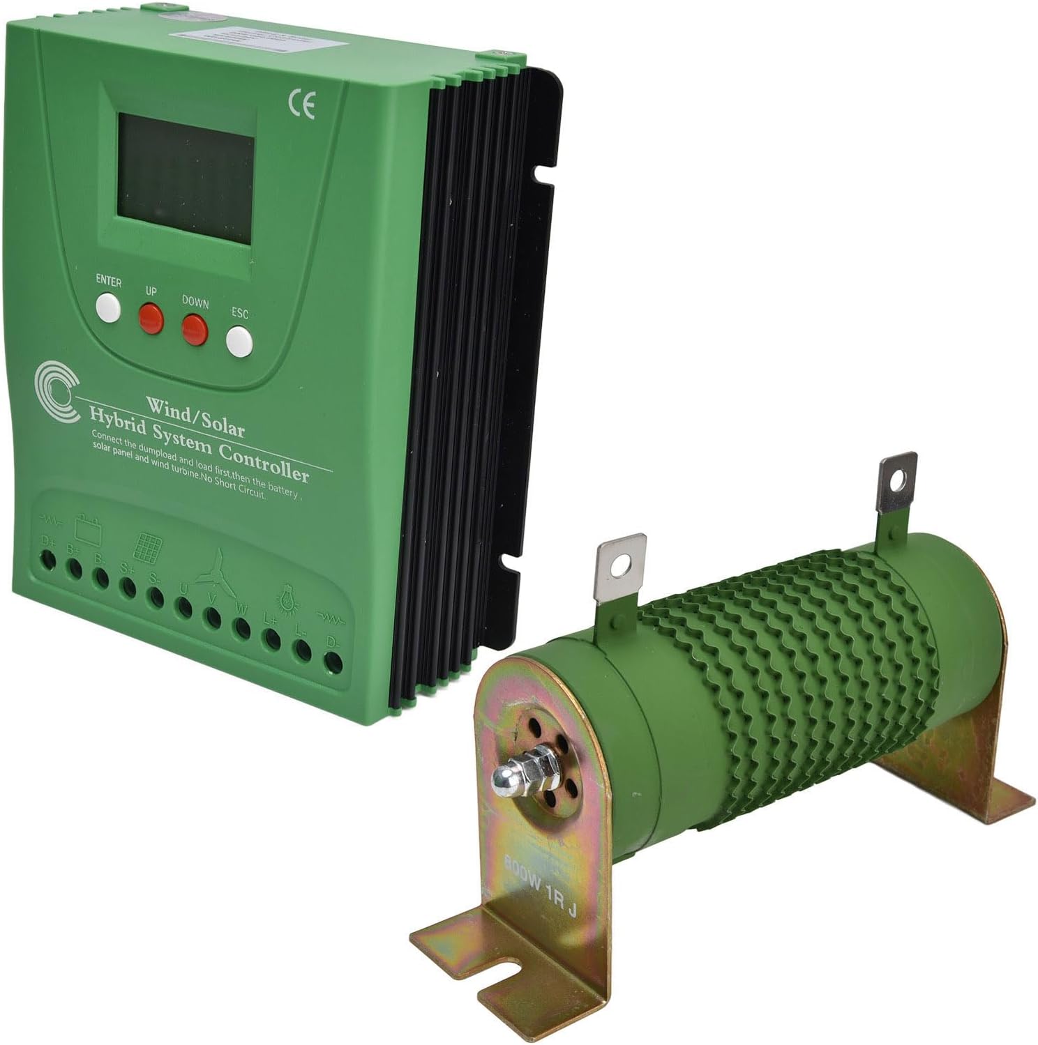 Hilitand Wind 800W Solar 600W MPPT Wind Solar Hybrid System Controller, LCD Display Protection Function for Li Battery 12/24V