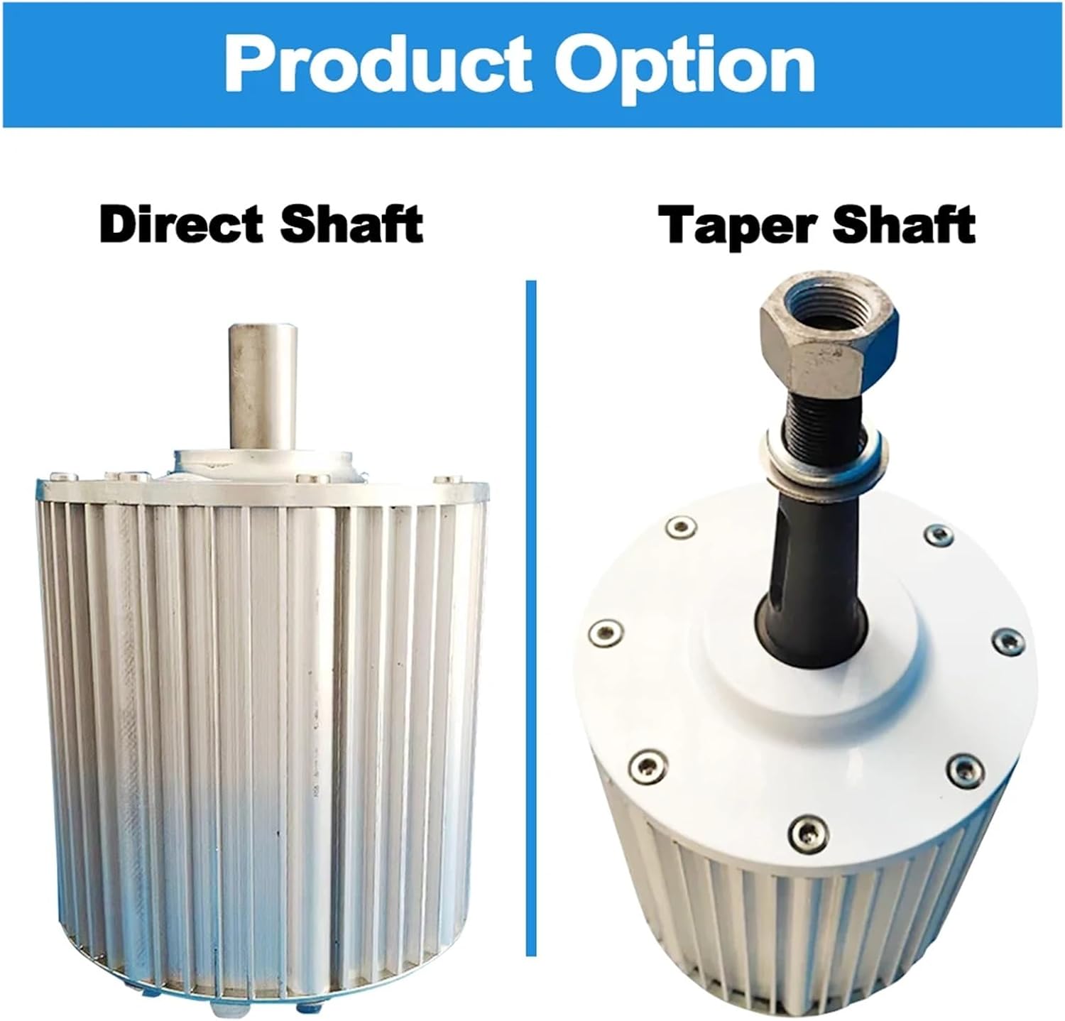 10kw 20kw Wind Turbine Generator 48V 96V Low Speeds 3 Phase AC Gearless Permanent Magnet Generator Use for Water and Wind Power Low Starting Speed for Home(Taper Shaft,96V_20KW)