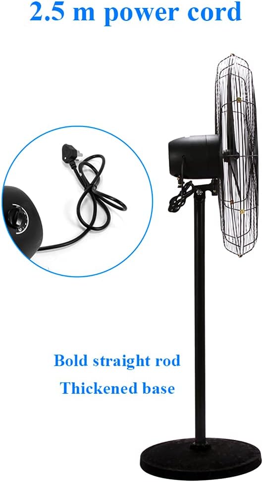 ADASP Pedestal Fan Oscillating Stand Fan Air Circulator Fan Powerful and Quiet with Full Copper Motor, 3 Speed, for Home and Office (Black)