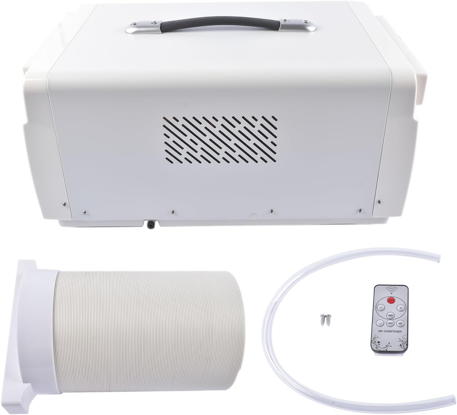 110V Portable Air Conditioner Portable AC Unit 650W Cooling for Tent Camping RV Truck Van Life Home, White Mustrod