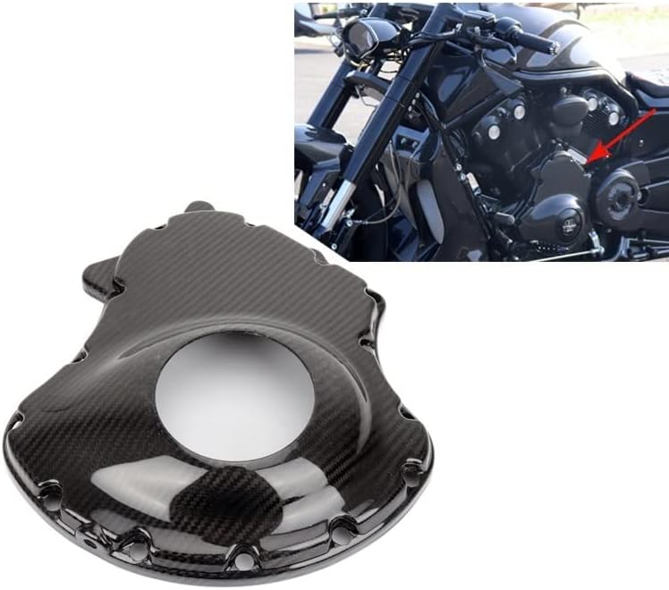 Motorcycle Real Carbon Fiber Generator Cover Compatible with Harley VROD V-Rod VRSC Muscle VRSCF VRSCDX VRSCAW Nightrod1250 2002-2017