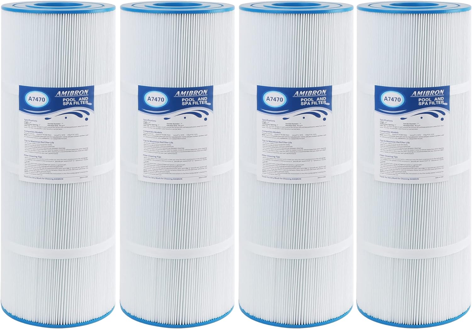 C-7470 Pool Filter Cartridge Replaces Pentair CCP320,Pleatco PCC80-PAK4 PCC80,Clean and Clear Plus 320,Filbur FC-1976,R173573,178580, L:20