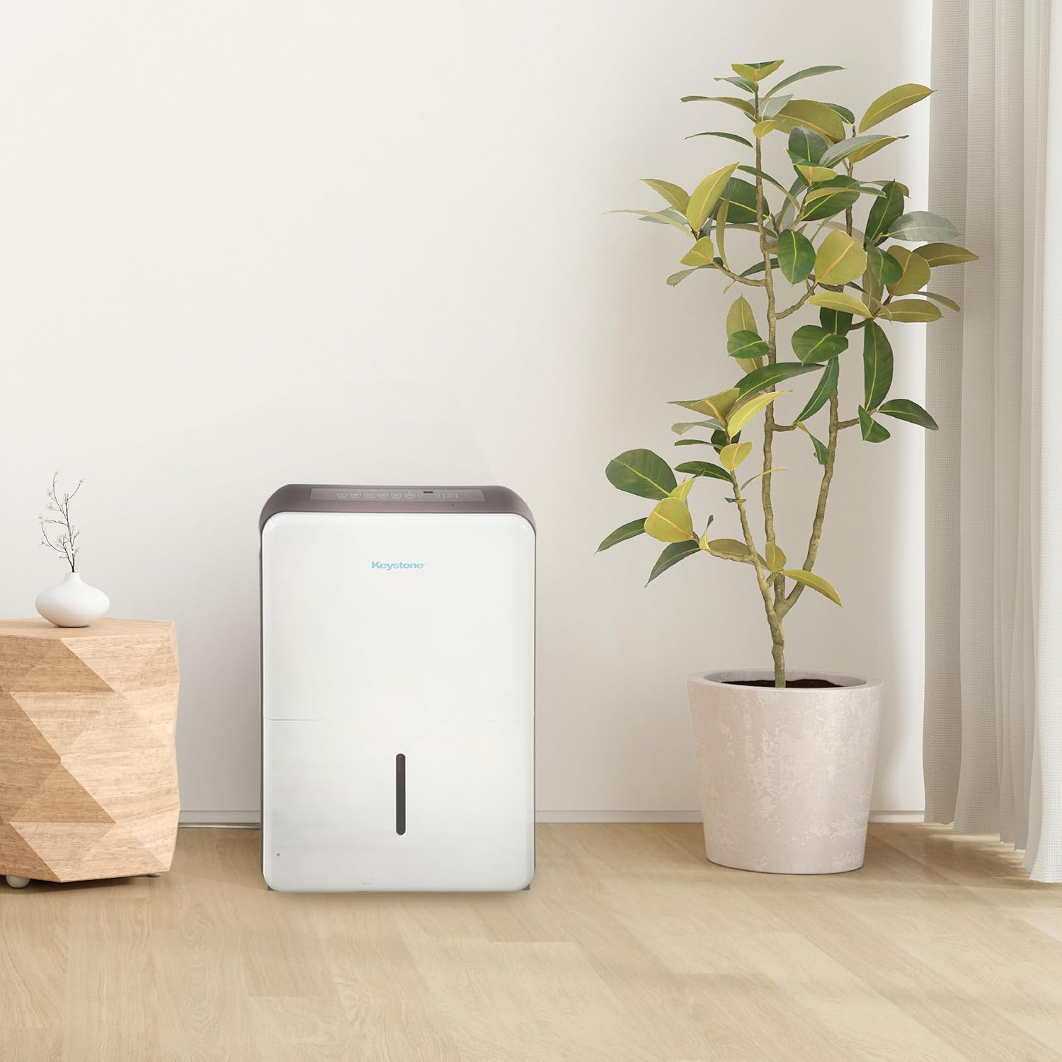 Keystone Energy Star 22-Pint Portable Dehumidifier for Large Rooms up to 1,500 Sq.Ft. with Auto-Shutoff & Timer, Quiet and Moisture Absorber For Basement, Garage, Living Room