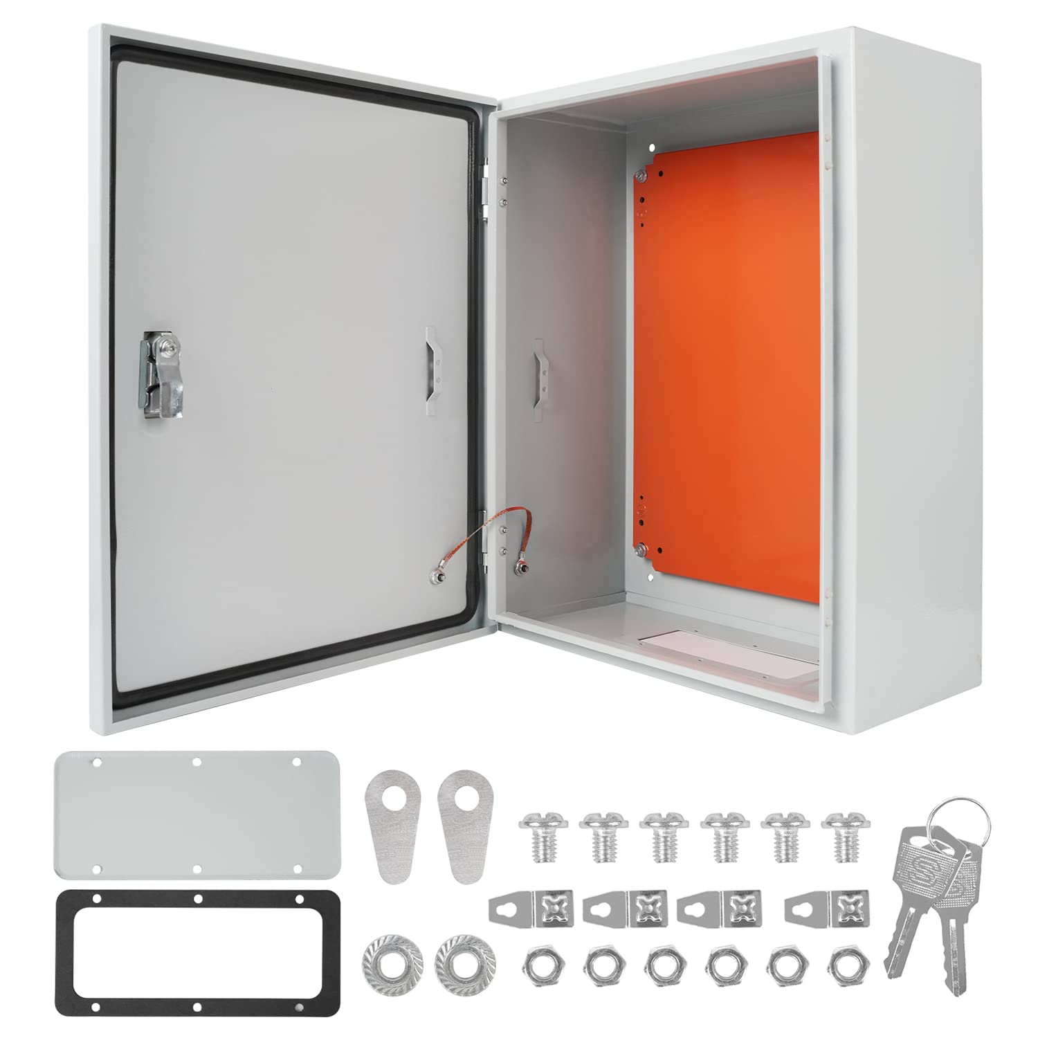 Cold Rolled Steel Electrical Box 23.6'' x 20'' x 8'' Indoor/Outdoor Thick Electrical Enclosure Box with Mounting Plate IP66 Weatherproof Anti-Rust and Anti-Corrosion (23.6'' x 20'' x 8'')