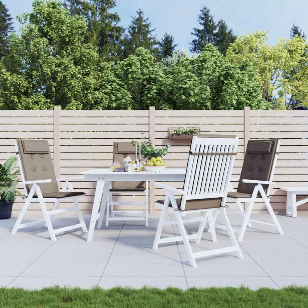 Highback Chair Cushions 4 pcs Taupe Oxford Fabric Patio Furniture Decor, Furniture Accessories