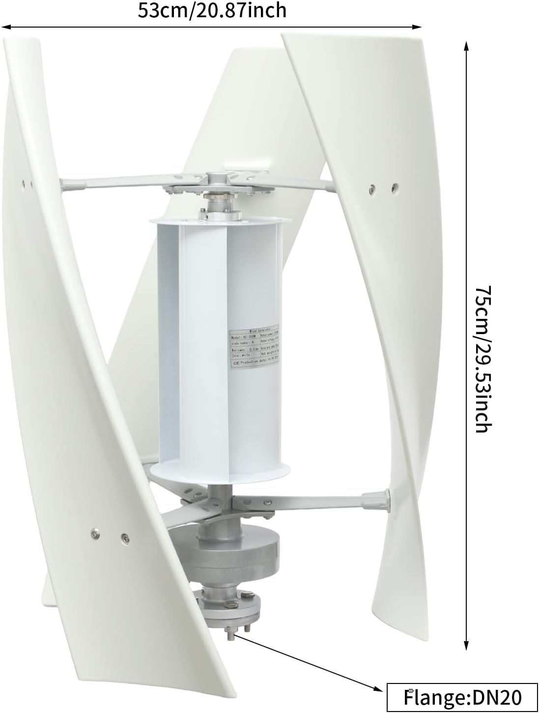 Wind Turbine Generator, 3-Blade Wind Turbine Generator Kit for Home Energy Supply with Controller, 500W Wind Power Generator Vertical Axis Wind Turbine Generator for Energy Supply