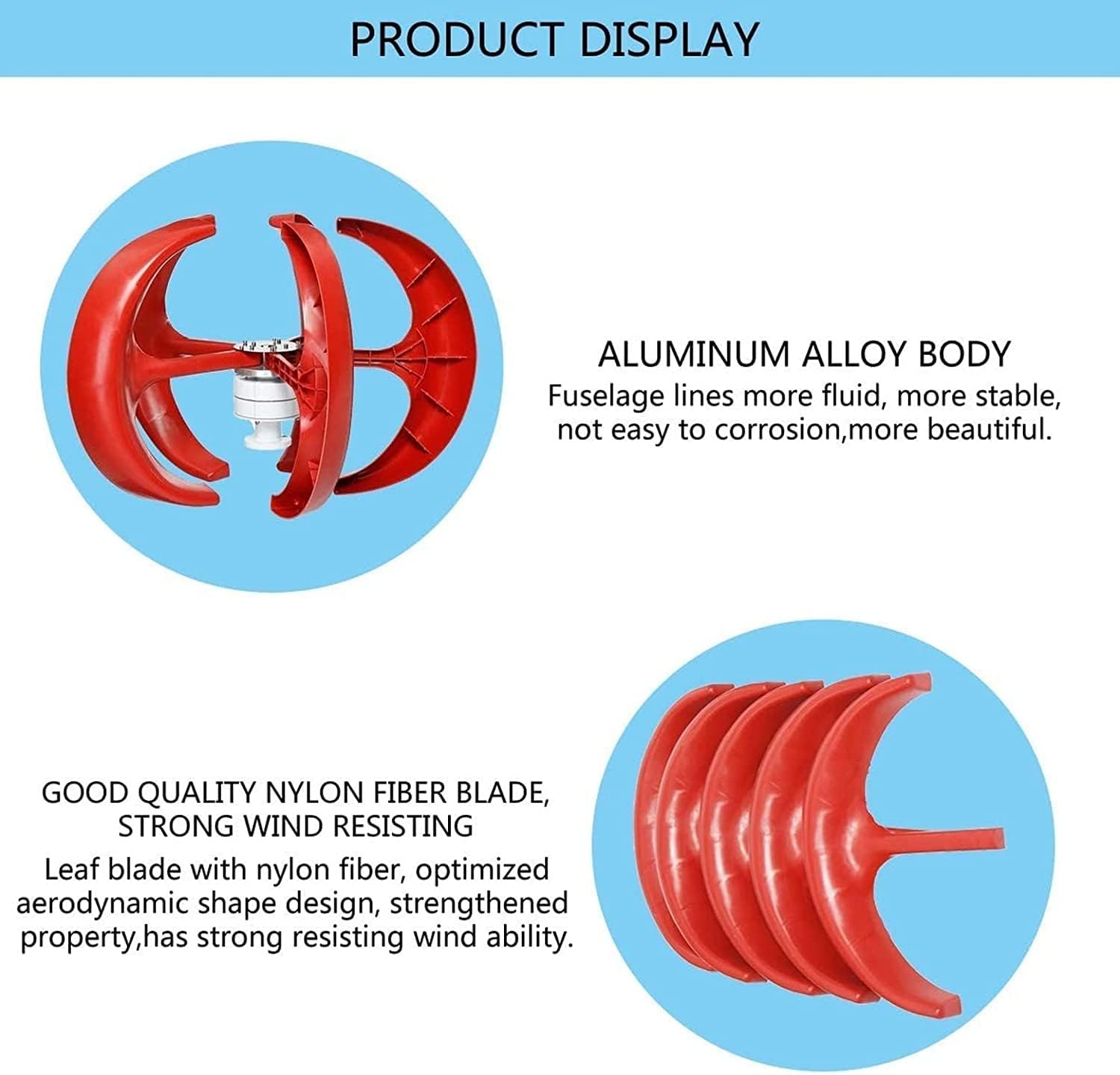 Wind Turbine Generator 5000W Vertical Axis Wind Generator AC 12V 24V Wind Turbine Kit Suitable for Family Camping Boat RV