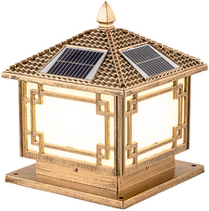 Outdoor Post Cap Lamp, Chinese Style Villa Courtyard Column Light Fixtures, Fence Gate Pillar Lights, Solar Home Bright Exterior Stigma Lamps, Landscape Lighting Fixtures for Patio Porch