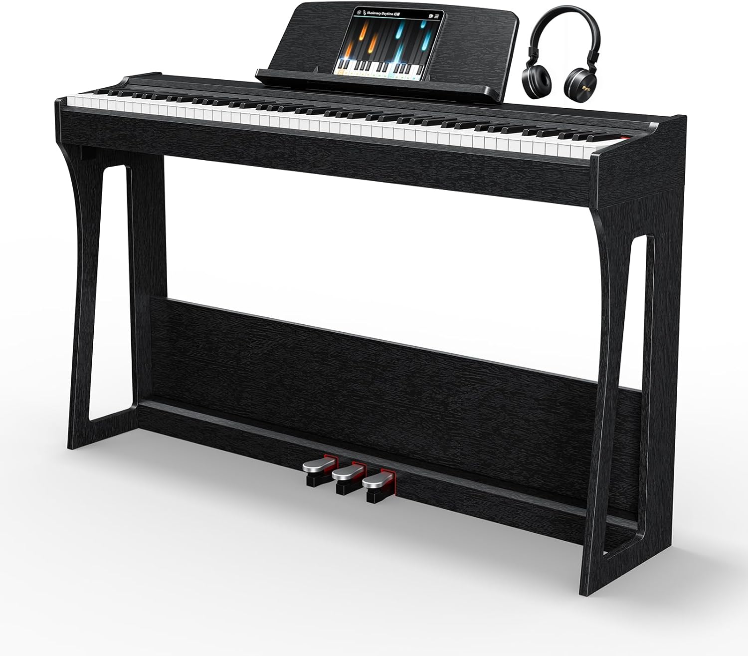 Rhymo 88 Keys Weighted Keyboard Piano, Full Size Hammer Action Digital Piano with Speakers, Wooden Upright Digital Piano, Electronic Piano Keyboard with Furniture Stand Suitable for Beginners