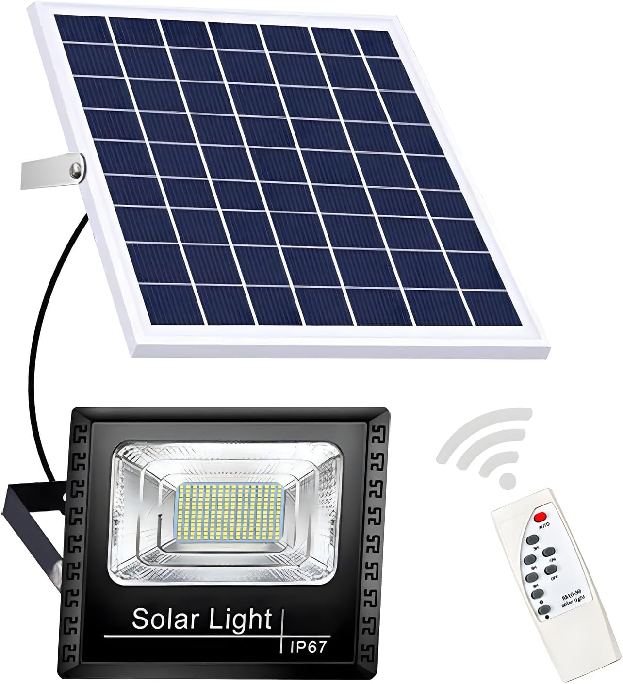 DuBom 100w to 800w 6000K Solar Flood Light Outdoor Remote, IP67 Waterproof Solar Power Security Light Auto On/Off, Dusk to Dawn for Yard, Gazebo, Shed, Barn, Porch, Patio, Garage, Garden