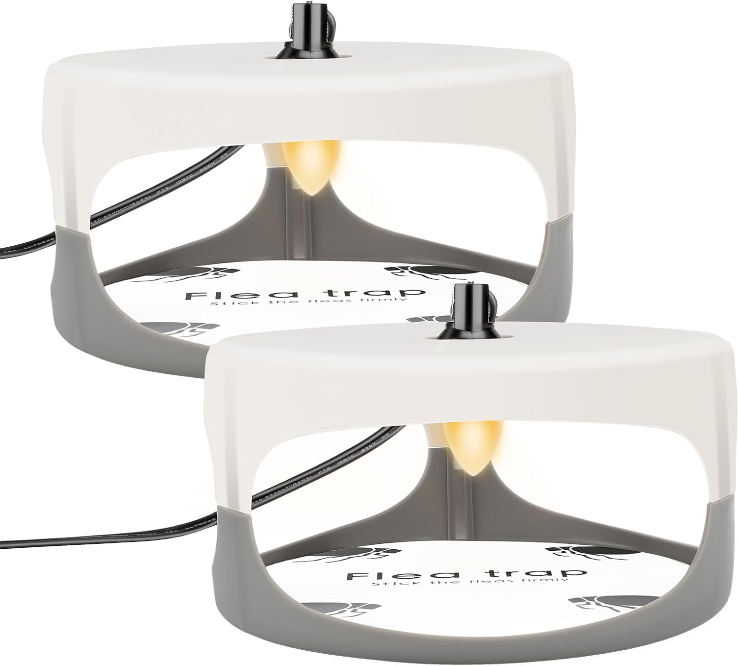 Flea Traps for Inside Your Home,New Bed Bug Trap with Light Refills and Sticky Pads,Electronic Fly Gnat Traps Indoor,Sticky Flea Bombs for Home Indoor(2 Pack)