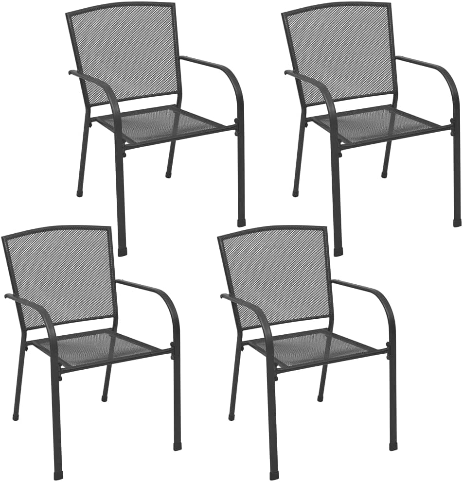 Patio Chairs 4 pcs Mesh Design, Steel,Modern Mesh Outdoor Chairs for Patio, Garden, and Dining Set of 4 Outdoor Furniture, Outdoor Chairs