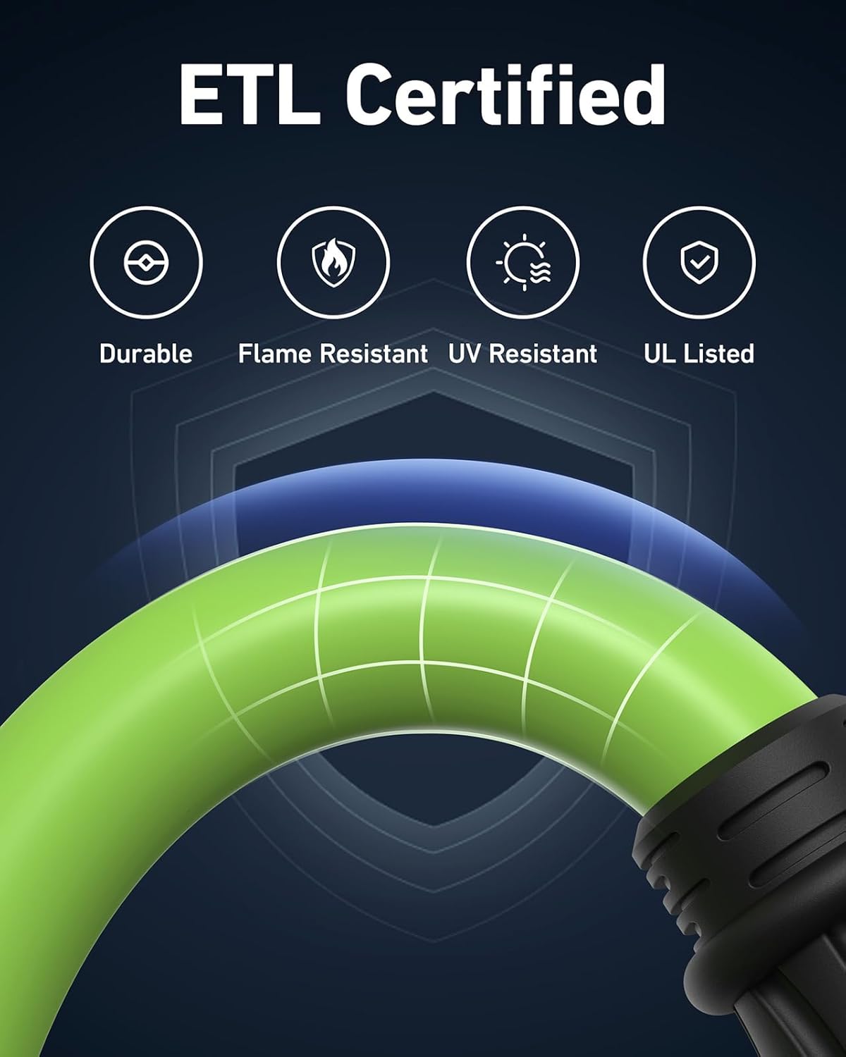 50 Amp Generator Cord and Power Inlet Box, 25 Ft RV Extension Cord, NEMA 14-50P/SS2-50R Twist Lock Connector, 125/250V 12500W Generator Cable, 10 Gauge SJTW Generator to House Power Cord, ETL Listed