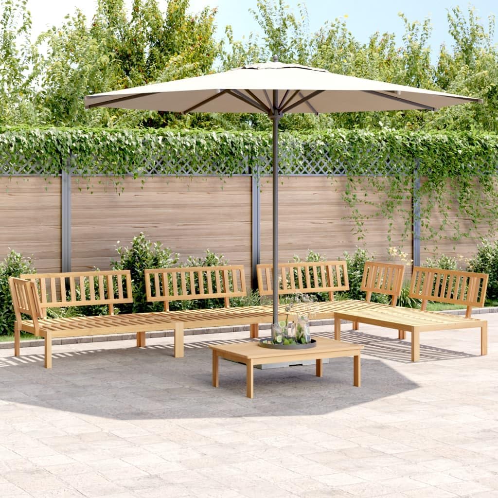5 Piece Patio Pallet Sofa Set Solid Wood Acacia,Acacia Wood Outdoor Patio Sofa Set Modular and Comfortable for Gardens and Patios Outdoor Furniture, Patio Seating