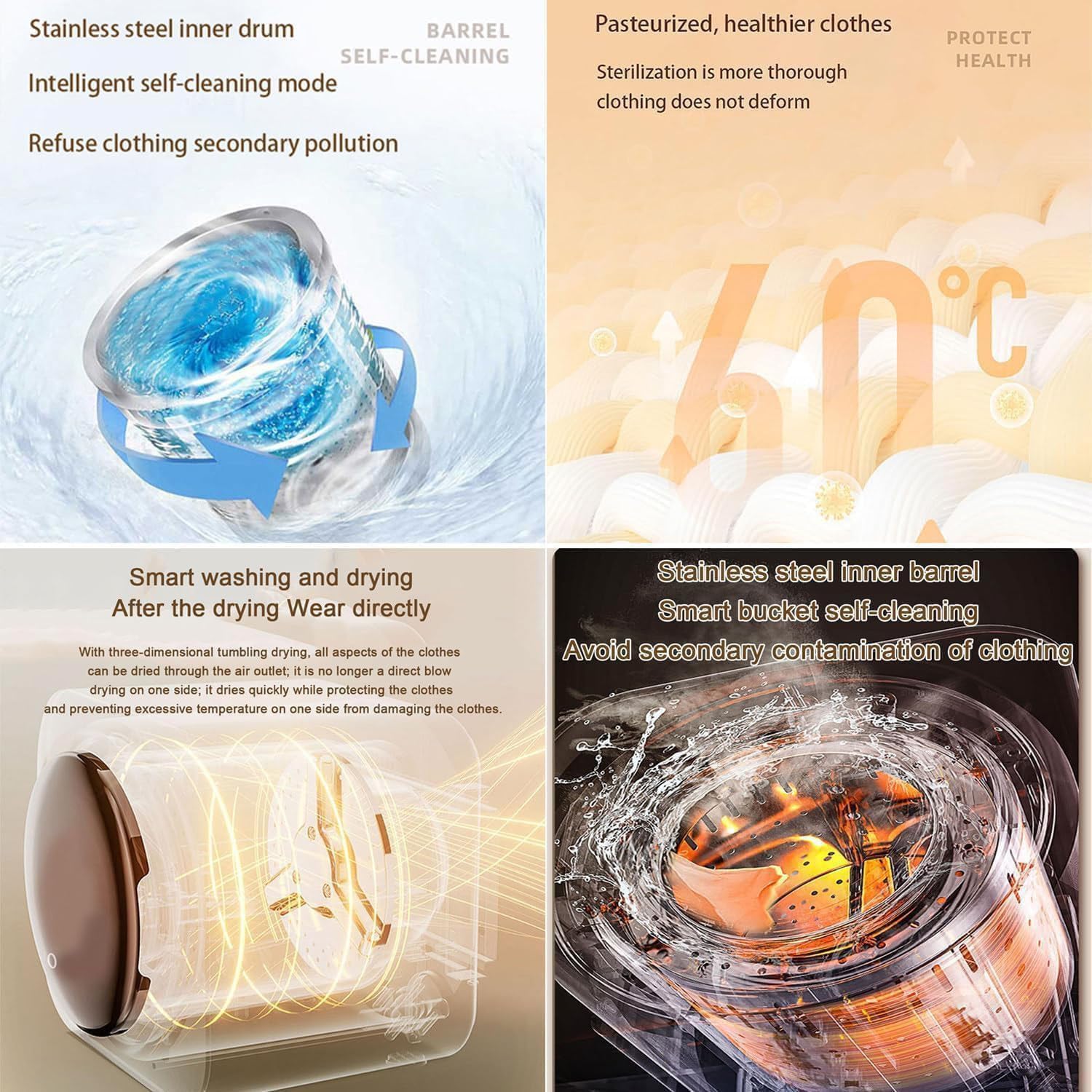 3.5L Portable Washing Machine,Mini Washing Machine,Wall Mounted Drum Washing Machine, for Apartments, Camping, Travel,Desktop