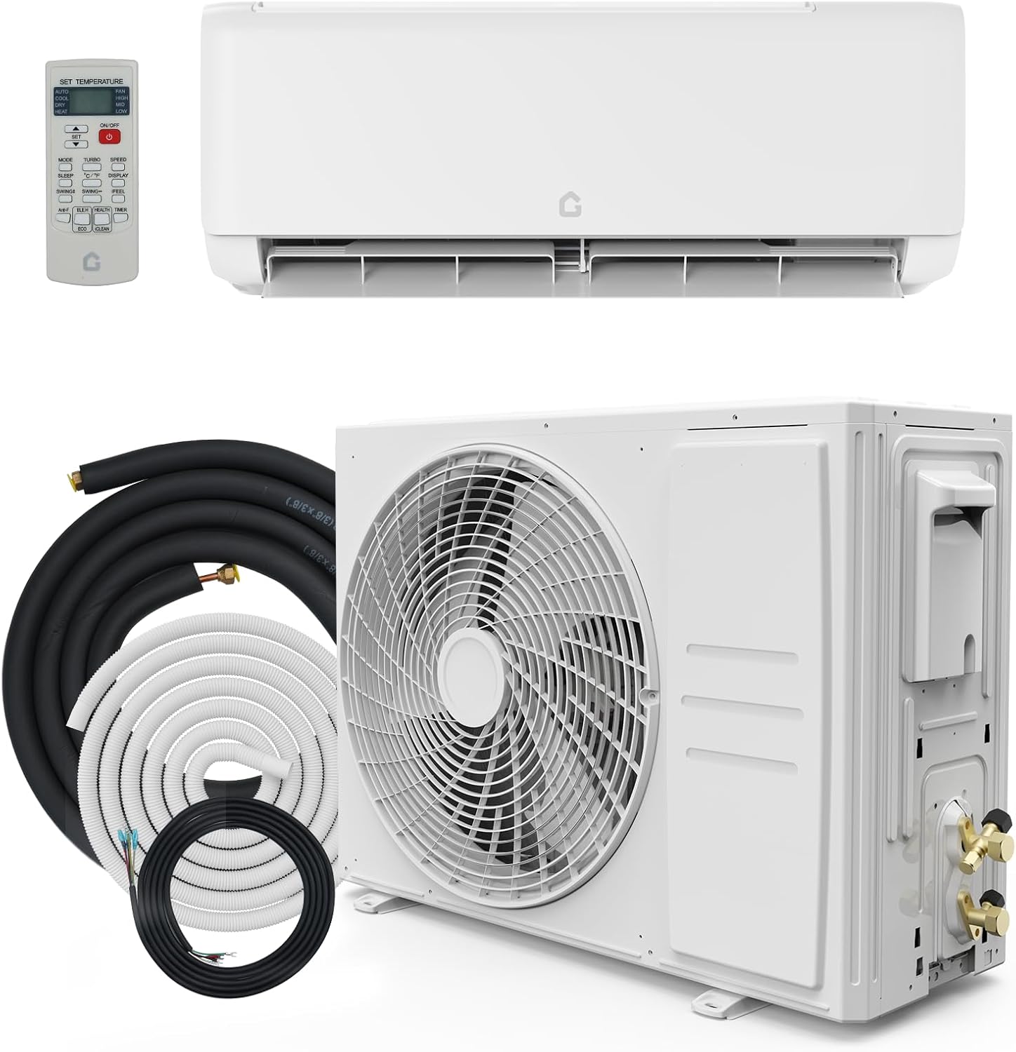 24,000 BTU Mini Split AC/Heating System for Room Up to 1500 Sq.Ft, Energy Star 21 SEER2 Inverter Energy Efficient Ductless Air Conditioner, Heat Pump, Install Kits