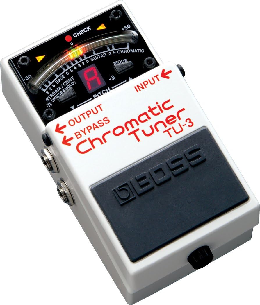 Boss TU-3 Chromatic Tuner Bundle with Gearlux Instrument Cable, Patch Cable, Picks, and Austin Bazaar Polishing Cloth