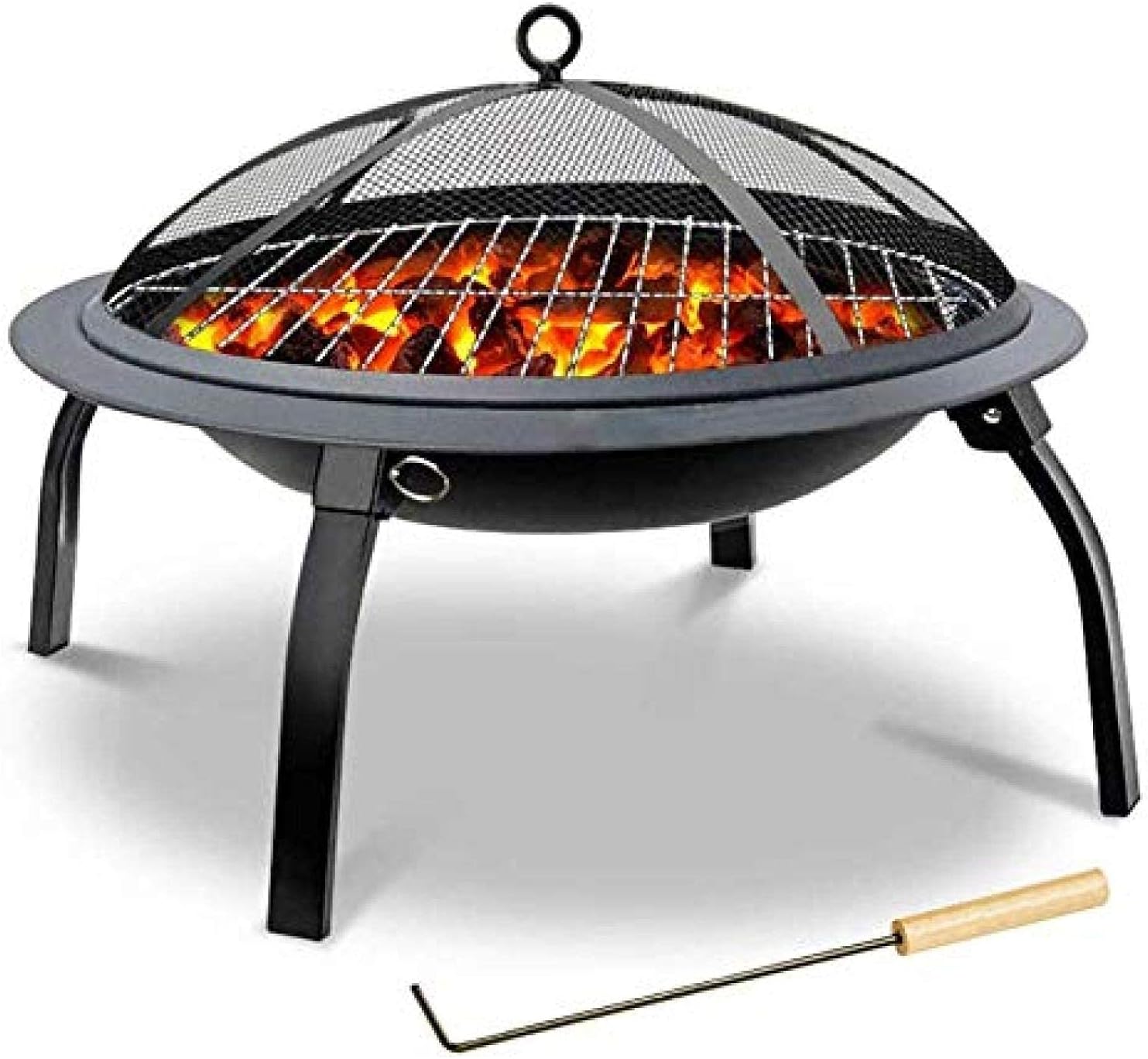 Fire Pit BBQ Grill Fire Bowl Foldable Barbecue Stove Portable Charcoal Barbecue Stove Grill