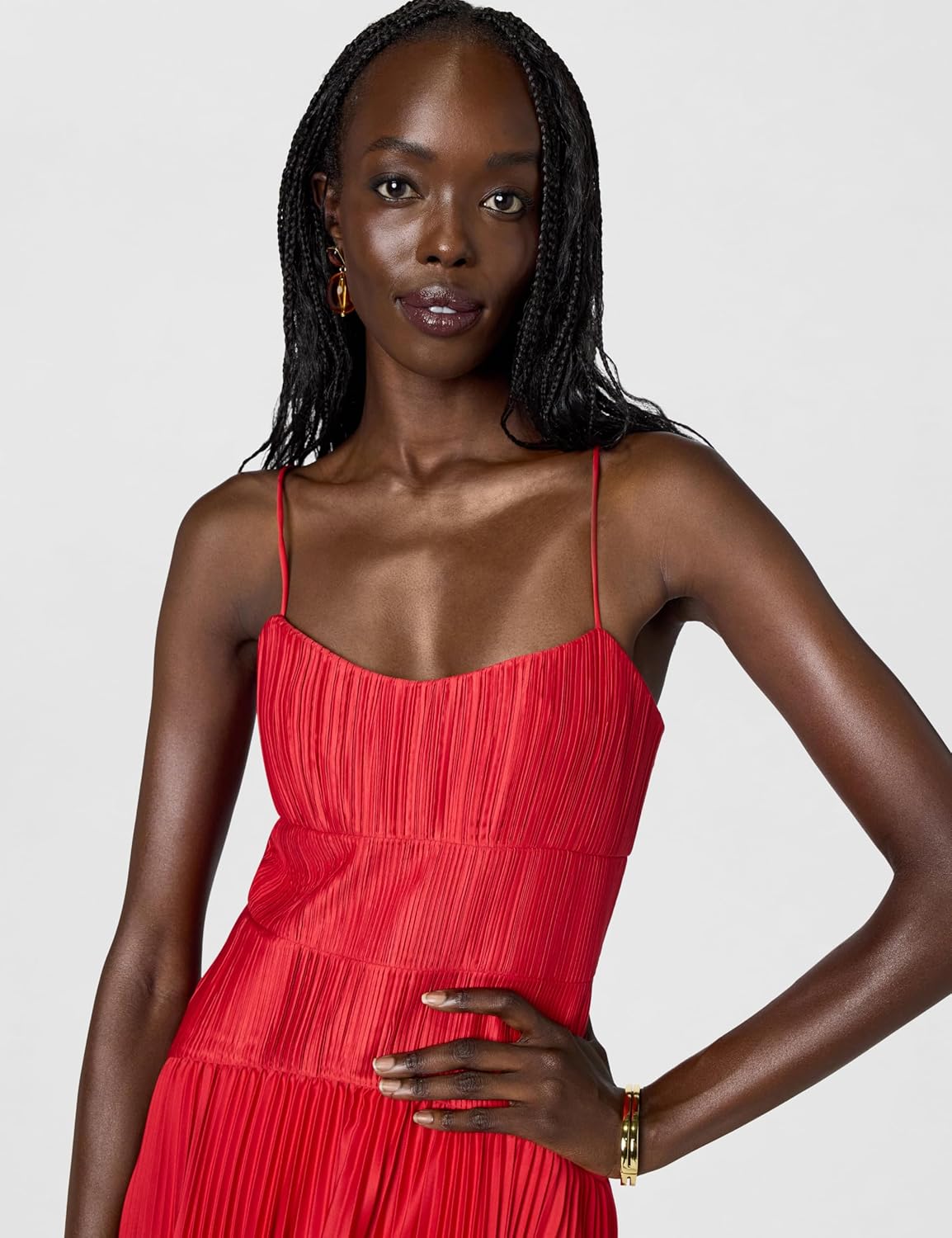 Amur Womens Cherry Drop Waist Midi Dress