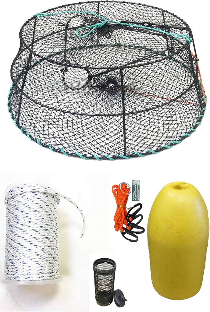KUFA Sports Tower Style Vinyl Coated Prawn Trap with Prawn Trap Accessory Combo (CT78+PHM1+HA2)