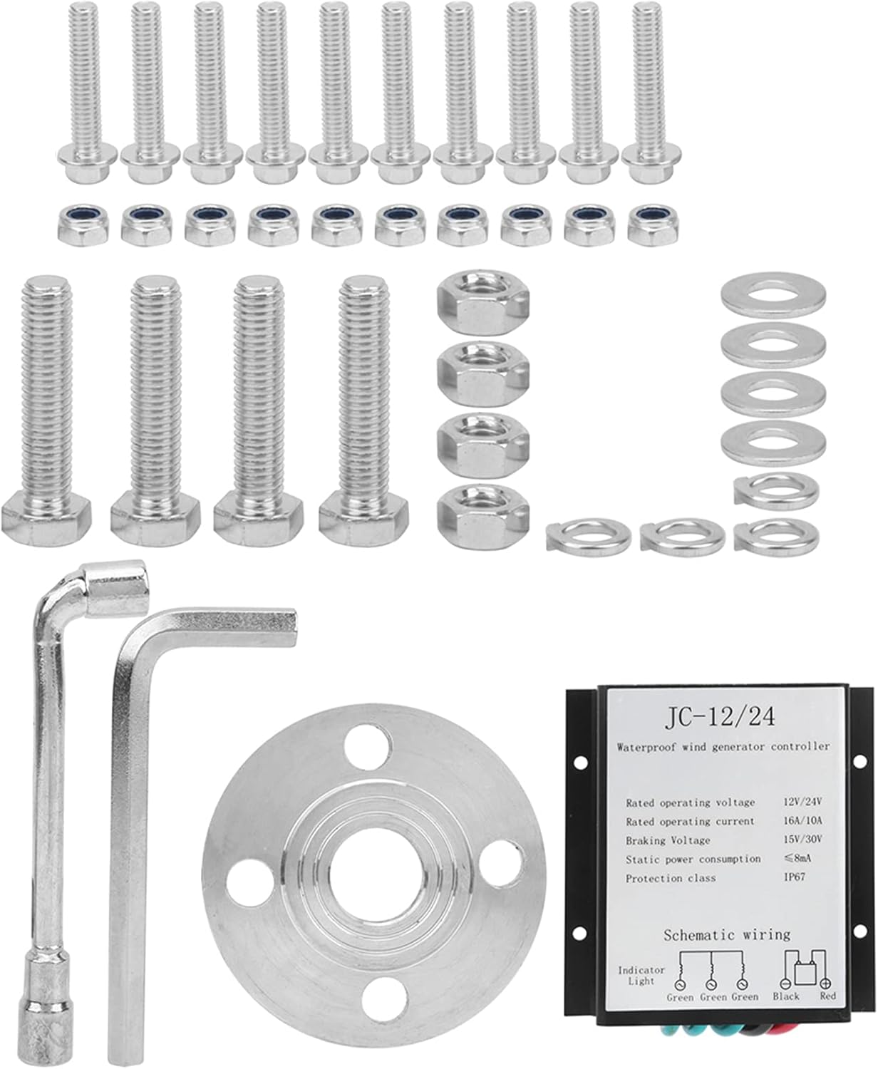 FTVOGUE Wind Turbines, Wind Turbine Generator, Windmill Generator 800W Wind Turbine Businesses 5 Blade Wind Controller, Renewable Energy Power Inverters (24V)