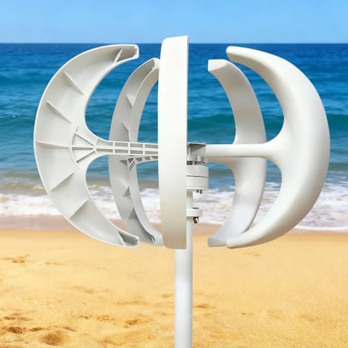 Kang 5000W Vertical Axis Wind Turbine Generator - 5 Blades, 12V/24V/48V/220V, Permanent Magnet, Waterproof IP67, Efficient Power for RVs, Terraces & Off-Grid Use